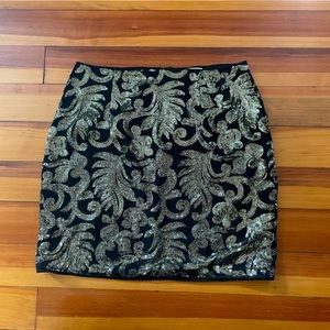Black and Gold Sequins Party Skirt Sz Small